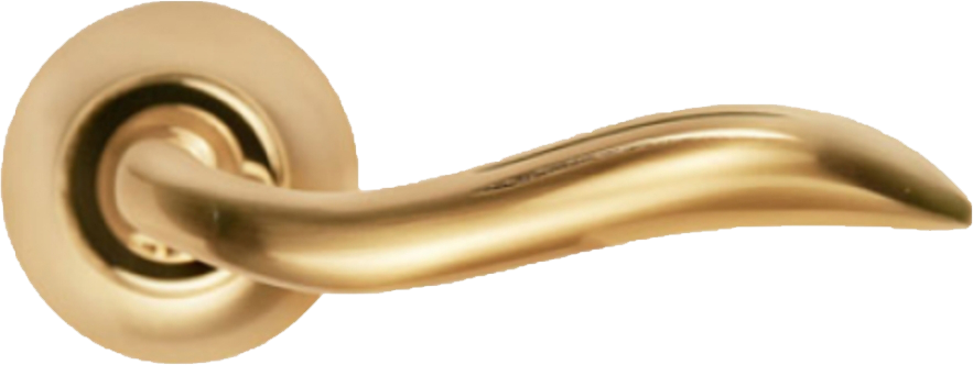 Ручка дверная на круглой розетке MORELLI MH-10 SG матовое золото