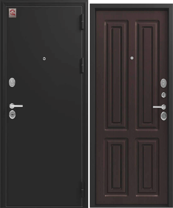 Дверь стальная ЦЕНТУРИОН LUX-6 (Черный шелк - венге шёлк)