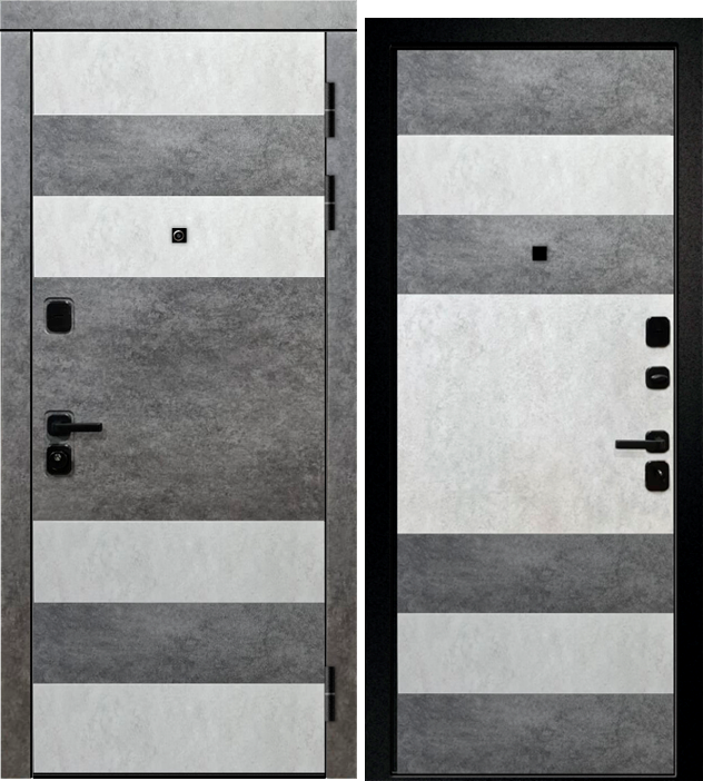 Дверь стальная Ретвизан Орфей - 241 (Верона бьянко, Верона графит+сатин черный - Верона бьянко, Верона графит)