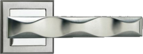 Ручка дверная на квадратной розетке MORELLI MH-20 SC/CP-S матовый хром/полированный хром