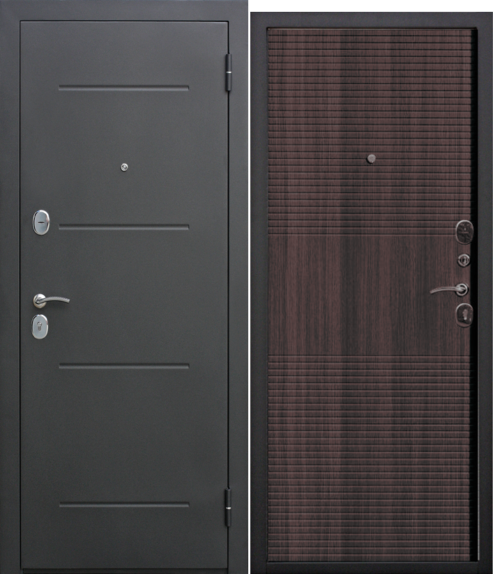 Входная дверь FERRONI 7,5 см Гарда Серебро - МДФ Темный кипарис