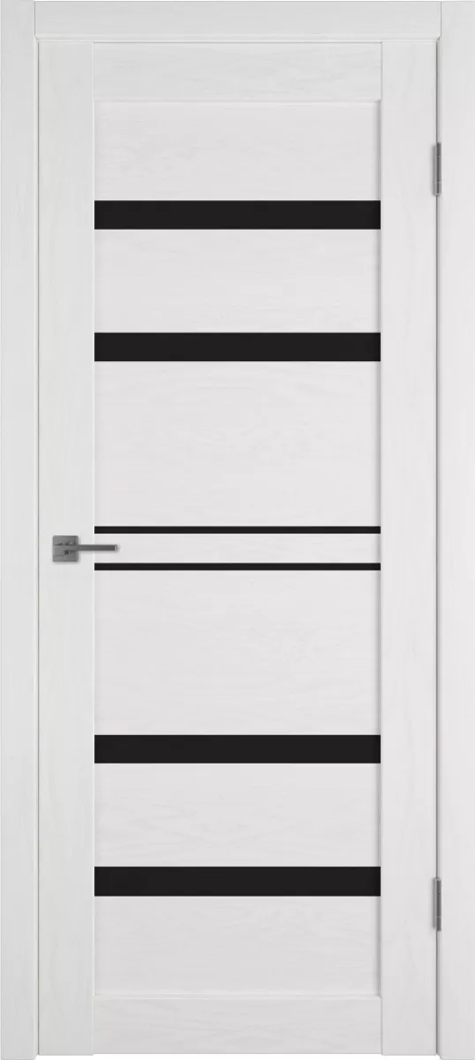 Дверь межкомнатная GL ATUM PRO 26 экошпон MILKY WHITE BLACK GLOSS