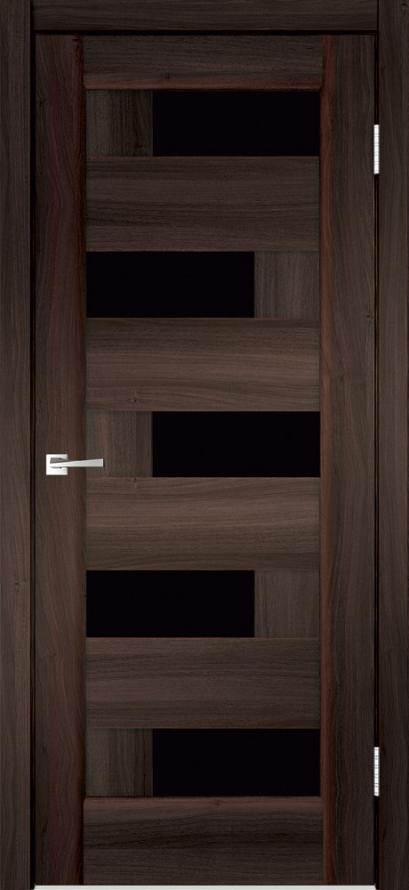Дверь межкомнатная Velldoris PREMIER 5 лакобель черное экошпон Орех Каштан