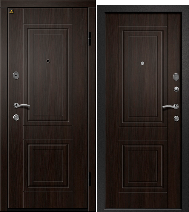 Дверь стальная Ретвизан Орфей - 211 Классика  (Венге лайн+сатин черный - Венге лайн)