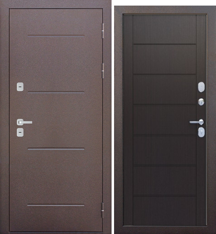 Входная дверь c ТЕРМОРАЗРЫВОМ FERRONI 11 см Isoterma Медный антик - МДФ Темный кипарис