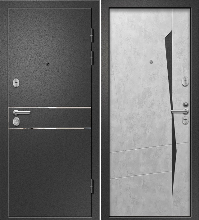 Дверь стальная Ретвизан Медея-321 (М3) (Сатин черный - Бетон серый)