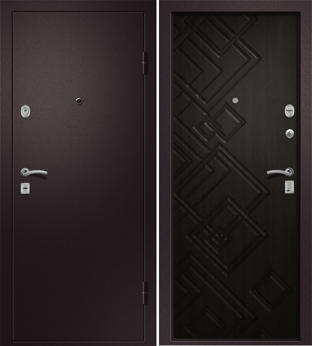 Дверь стальная Ретвизан Медея-330 (Сатин коричневый - Венге)