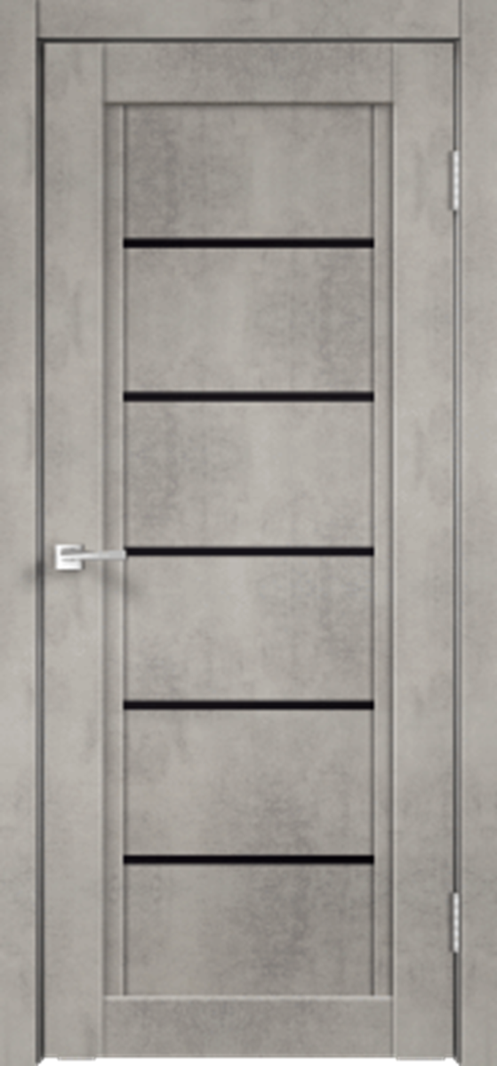 Дверь межкомнатная Velldoris NEXT 1 лакобель черное ПВХ Муар светло-серый
