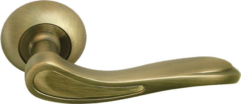 Ручка дверная на круглой розетке MORELLI MH-26 MAB/AB  матовая античная бронза/античная бронза