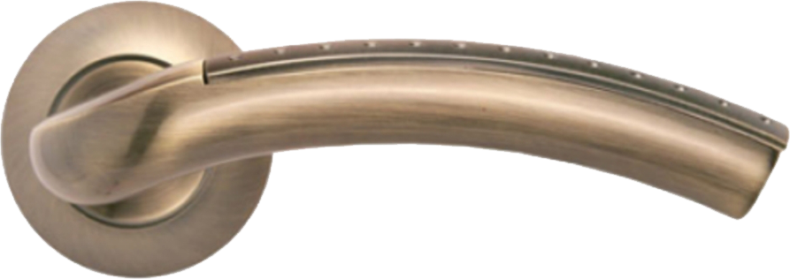 Ручка дверная на круглой розетке MORELLI MH-02P MAB/AB античная бронза/матовая античная бронза