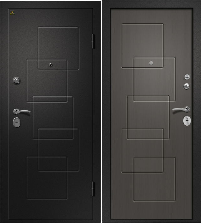 Дверь стальная Ретвизан Аризона-225 (Сатин черный - Графит)