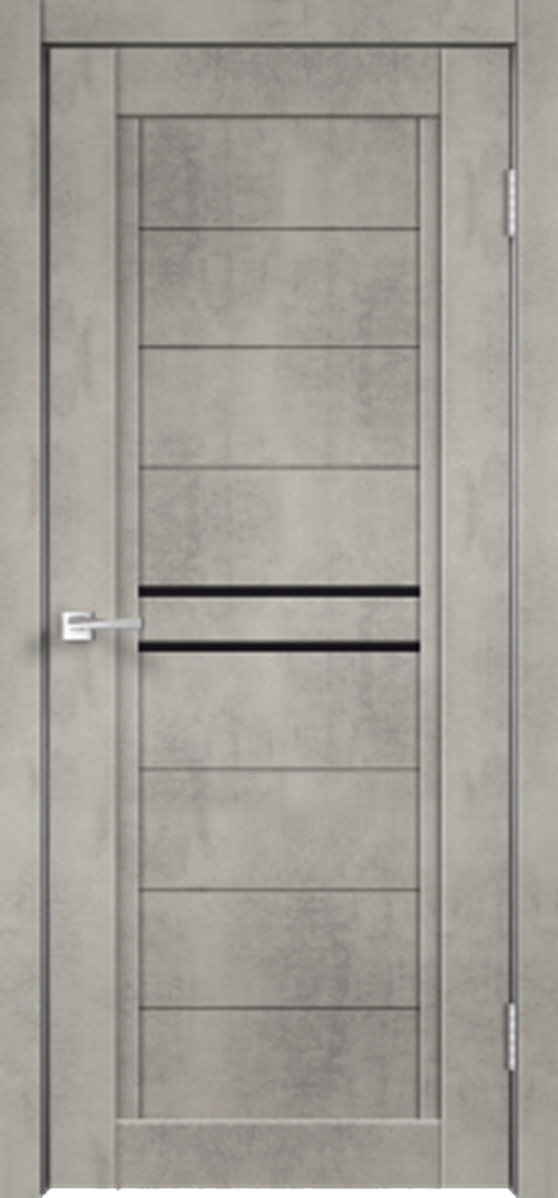 Дверь межкомнатная Velldoris NEXT 2 лакобель черное ПВХ Муар светло-серый