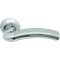Ручка дверная на круглой розетке MORELLI MH-02P SN/CP белый никель/полированный хром