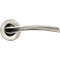 Ручка дверная на круглой розетке MORELLI MH-06 SN/CP белый никель/полированный хром