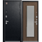 Дверь стальная ЦЕНТУРИОН LUX-1 С ЗЕРКАЛОМ (Черный муар - миндаль)