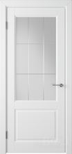 Дверь межкомнатная ДОРРЕН 58ДО0 бел сатинат с гравировкой Белая эмаль