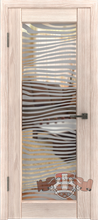Дверь межкомнатная Line 8 "Зебра" (триплекс зеркало бронза) Капучино