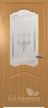 Дверь межкомнатная "Сигма 32" (Лидия) Художественное стекло, Миланский орех