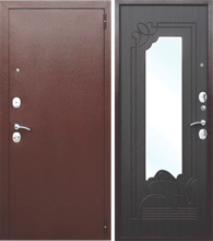 Входная дверь FERRONI с зеркалом Ампир Медный антик - зеркало МДФ Венге