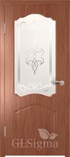 Дверь межкомнатная "Сигма 32" (Лидия) Художественное стекло, Итальянский орех
