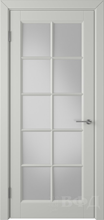 Дверь межкомнатная ГЛАНТА 57ДО02 белый сатинат Светло-серая эмаль