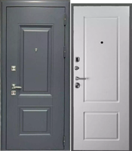 Дверь стальная STR-НОРД (Серый муар - Белый матовый)