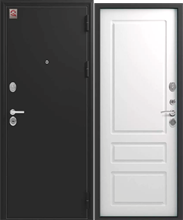 Дверь стальная ЦЕНТУРИОН LUX-6 (Черный шелк - Софт белый)