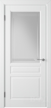 Дверь межкомнатная СТОКГОЛЬМ 56ДО0 бел сатинат с гравировкой Белая эмаль