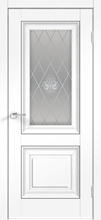 Дверь межкомнатная Velldoris ALTO 7V SoftTouch стекло Кристалл Ясень белый структурный, молдинг ясень грей