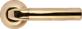 Ручка дверная на круглой розетке MORELLI MH-11 SG/GP матовое золото/золото