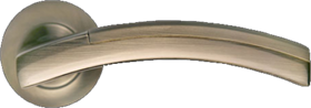 Ручка дверная на круглой розетке MORELLI MH-12 MAB/AB матовая античная бронза/античная бронза