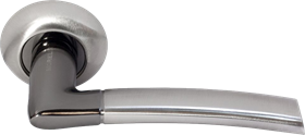 Ручка дверная на круглой розетке MORELLI DIY MH-06 SN/BN белый никель/черный никель
