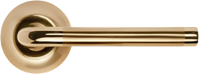 Ручка дверная на круглой розетке MORELLI MH-03 SG/GP матовое золото/золото