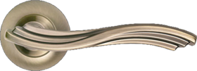 Ручка дверная на круглой розетке MORELLI MH-14 MAB  матовая античная бронза
