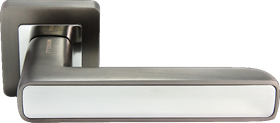 Ручка дверная на квадратной розетке MORELLI DIY MH-44 GR/CP-S55/графит/полированный хром