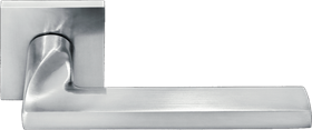 Ручка дверная на квадратной розетке MORELLI DIY MH-50-S6 SC/CP матовый хром/полированный хром