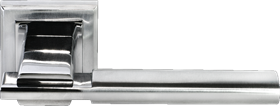 Ручка дверная на квадратной розетке MORELLI DIY MH-13 SC/CP-S матовый хром/полированный хром