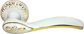 Ручка дверная на круглой розетке MORELLI DIY MH-36-CLP W/PG белый/золото