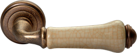 Ручка дверная на круглой розетке MORELLI  MH-41-CLASSIC OMB/CH/старая мат.бронза/шампань