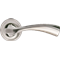 Ручка дверная на круглой розетке MORELLI MH-15 SN/CP белый никель/полированный хром