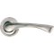 Ручка дверная на круглой розетке MORELLI MH-01 SN белый никель