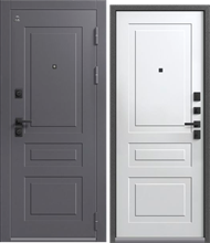 Дверь входная ЦЕНТУРИОН LUX-4 (Кашемир графит Антрацит муар - Кашемир белый)