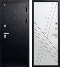 Дверь входная ЦЕНТУРИОН С-106 (ЧЕРНЫЙ МУАР - Белый) 800х2000