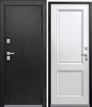Дверь входная Терморазрыв ЦЕНТУРИОН Т-3 Premium (Распил графит Черный муар - Кашемир белый)