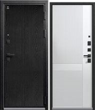 Дверь входная ЦЕНТУРИОН LUX-8 (Распил графит Серый муар - Кашемир белый)