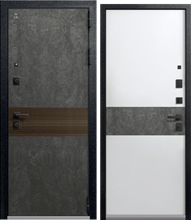 Дверь входная ЦЕНТУРИОН LUX-2 (серый камень, миндаль рифленый  ЧЕРНЫЙ МУАР -  Кашемир белый, серый камень)