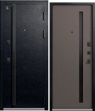 Дверь входная ЦЕНТУРИОН LUX-11 (Черный муар - Ясень пепельный)