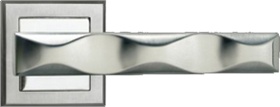 Ручка дверная на квадратной розетке MORELLI MH-20 SC/CP-S матовый хром/полированный хром