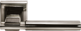 Ручка дверная на квадратной розетке MORELLI DIY MH-13 SN/BN-S белый никель/черный никель