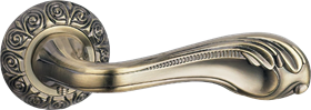 Ручка дверная на резной накладке BUSSARE ANTIGO A-38-20 ANT.BRONZE Античная бронза
